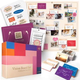 Vision Board Set | 162 Cards to Manifest & XL Poster | Achieve Goals in 2025 | Visualise the Life of Your Dreams | Gifts for Women, Best Friend, Sister, Girls' Night