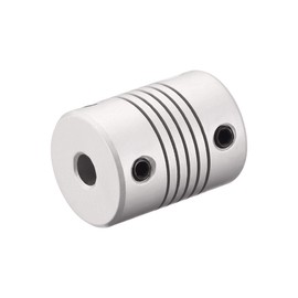 sourcing map 5 mm to 10 mm Aluminium Alloy Rod Flexible Coupling Motor Plug Connection L25 x D19 Silver