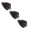 3Pcs American 3 Pole Plugs Compact Plastic Anti Loose Portable