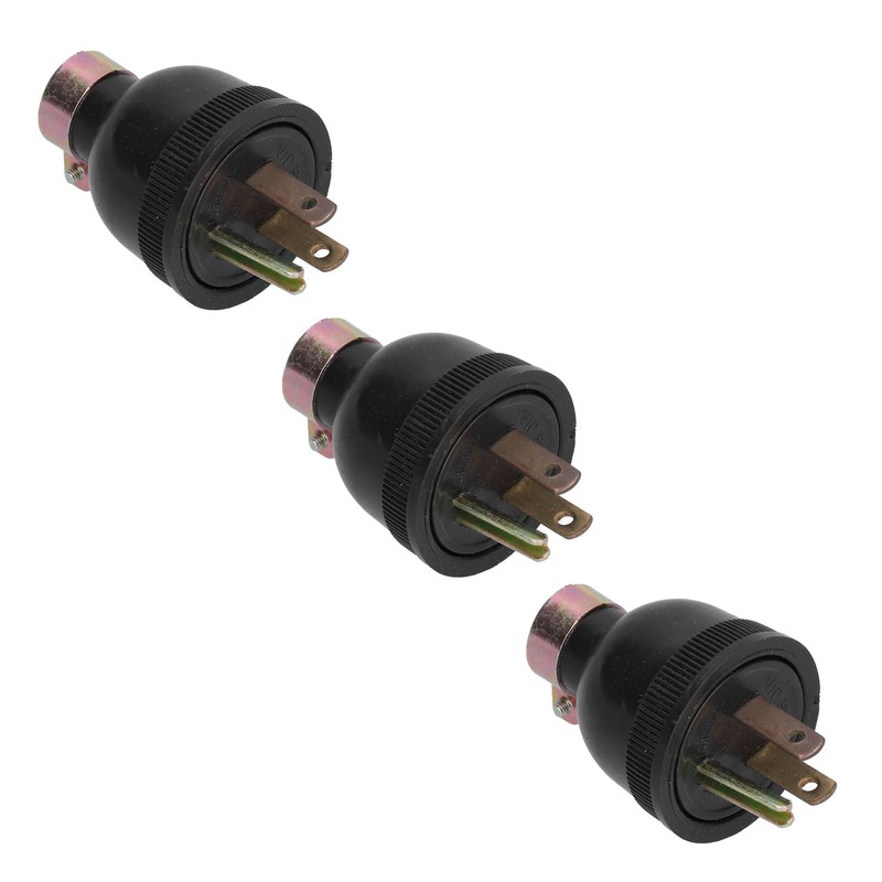 3Pcs American 3 Pole Plugs Compact Plastic Anti Loose Portable