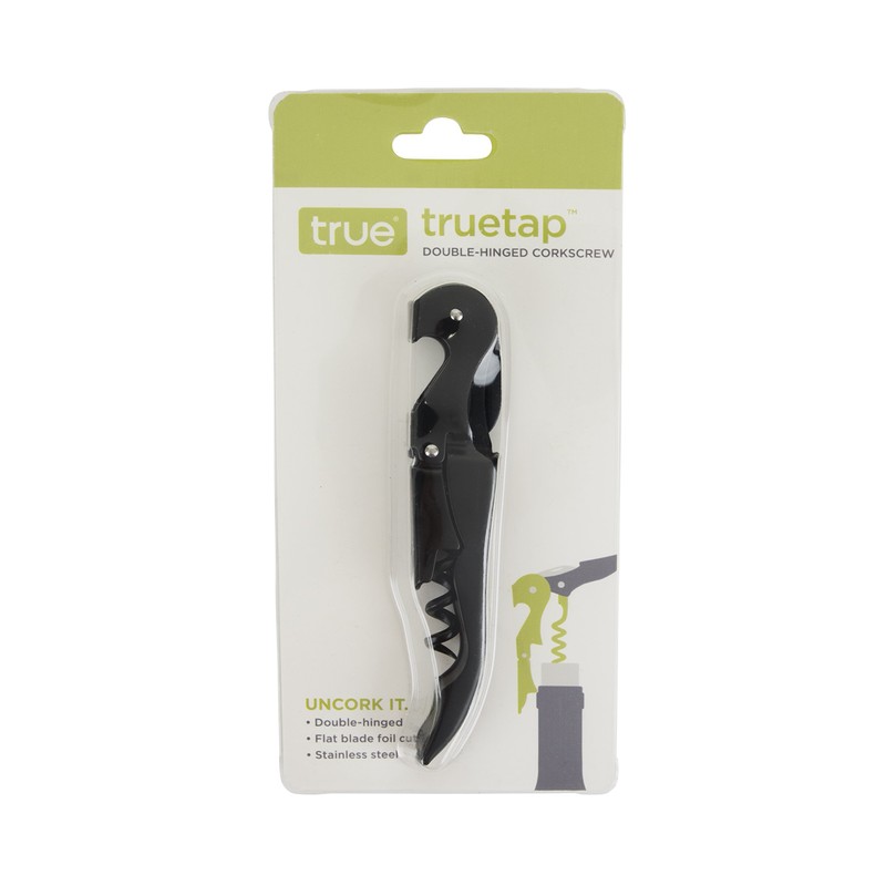 True Decor Truetap: Double-Hinged Corkscrew Wine Bottle Opener, One Size,