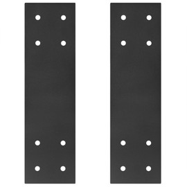 2 Pcs Straight Bracket for 6x6 Post, Steel Flat Plate Post to Beam Connector, 14" x 4", 11 Gauge Black