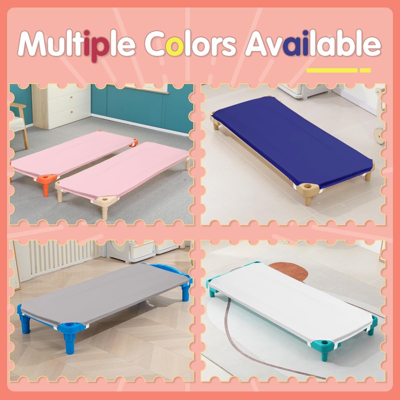2 Pcs Daycare Cot Sheets, 23" X 51", Blue Toddler