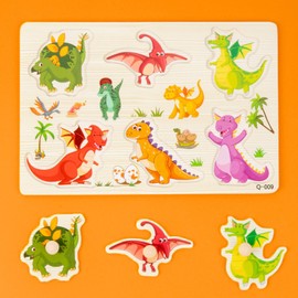Wooden Puzzle, Shaping Puzzle, Educational Toy, Fingertip Play, Shape Recognition, Space Recognition, Color Sensory, Memory Training, Dinosaur, Vehicle, Cute, Baby Christmas Gift, Montessori
