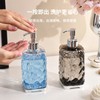 Light Luxury Transparent Press Dispenser Refill Bottles for Bathroom Shampoo & Shower Gel Free Size/Transparent (Round Stripe) 5ea