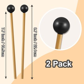 Luomorgo 2 Pcs Glockenspiel Mallets, Xylophone Mallets Rubber Bell Mallets Percussion, 7.7 Inch Drumsticks for Bell Stick, Tongue Drum Mallets