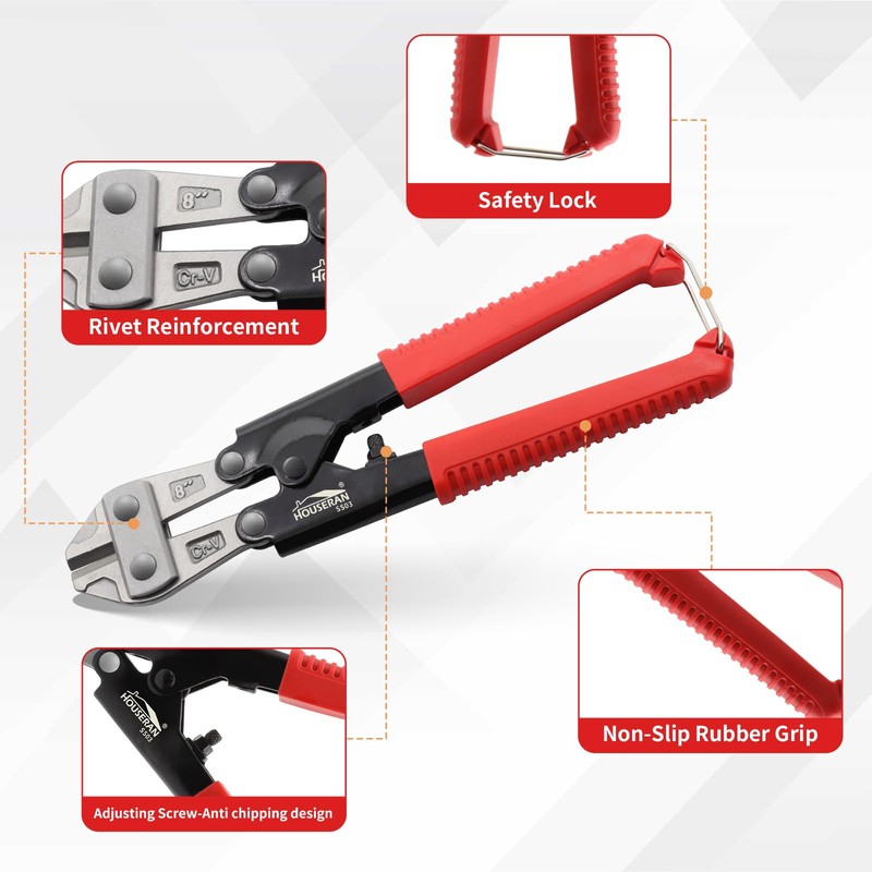 HOUSERAN Bolt Cutter 8 inch CR-V, Mini Bolt Cutter Heavy