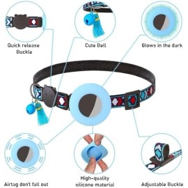 For CAT AirTag Cat Collar with Lightweight Silicone Airtag Holder for Cat Collar PACK 2