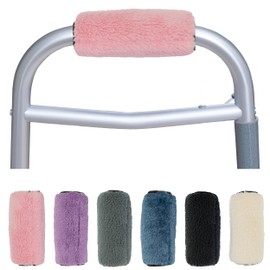 DELUXE PlushGrips Fleece Walker Grip Covers - 1 Pair (Pink)