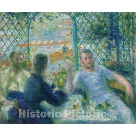 Historic Pictoric Print : Lunch at The Restaurant Fournaise (The Rowers Lunch), Pierre-Auguste Renoir, c 1950, Vintage Wall Decor : 10in x 08in