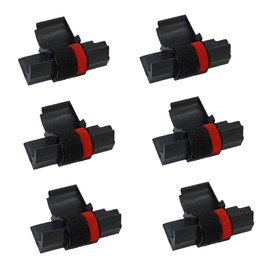 Printerfield IR-40T Ink Roller Compatible Calculator Printer Ribbons Replacement for Casio IR-40T Canon Sharp (6 Pack) - Black & Red