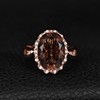 JewelryPalace Oval 5.7ct Real Smoky Quartz Solitaire Ring Women's Giant