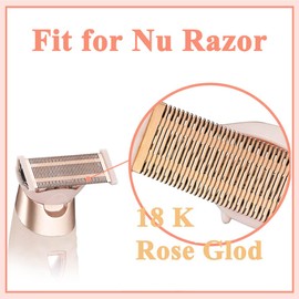 Flawless Nu Razor Replacement Heads, Rose Gold Plated Body With Covers, Compatible Hair Remover Head for Finishing Touch Women's Razor (2 Count)