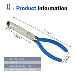 Electrical Disconnect Pliers, Rake Jaw Design Rust Resistant Carbon Steel Automotive Wiring Disconnect Cut Wire Separation Pliers, Easy Grip Handle Portable Repair Accessory for Most Cars (Blue)