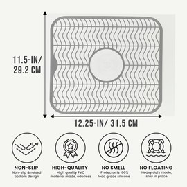 DecorRack Sink Protector, 12 x 11 inches, Kitchen Sink Dish Rack, Protect Sink from Stains, Damage, Scratches, Dishwasher Safe Sink Grid for Kitchen, Gray (1 Pack)