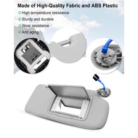 QAGGUM Sun Visor Fit for Honda CRV 2017 2018 2019 2020 2021 2022, Sunshade Replace 83280TLAA12ZB 83230TLAA12ZB Left Driver Right Passenger Side Gray