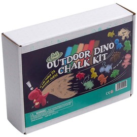 Fun Express Steam Dino Chalk Kit (Makes 24 Dinosaur chalks) - Dinosaur Themed Steam Chalk Kit for Outdoor Fun - Engage Kids with Steam Dino Chalk Activities - Fun and Educational Dinosaur Chalk Kit