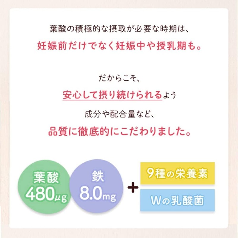 ファンケル (FANCL) Mama Lula 葉酸 & 鉄プラス 60日分 (30日分×2袋) サプリメント