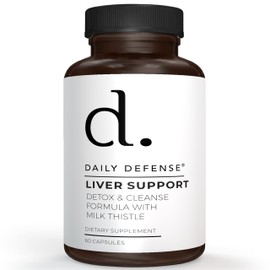 Daily Defense Liver Cleanse and Detox & Repair Formula - Liver Support Supplement with Artichoke Extract for Liver Health - Milk Thistle Liver Detox with Dandelion Leaf Extracts - 60 Capsules