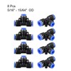sourcing map Plastic Tee Push to Connect Tube Fittings 5/16"