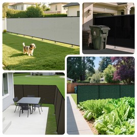 Bynbbur 5'x3' Outdoor Privacy Screen Freestanding with Iron Poles and Stakes, Temporary Dog Fencing, Backyard Divider, Metal Garden Fence for Pool Patio Barrier Border, Black