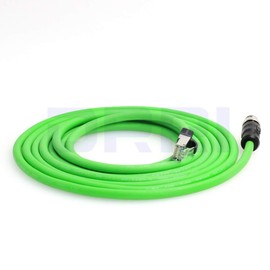 DRRI M12 4pin D-Code Male to RJ45 Waterproof Ethernet Shielded Cable for Industrial Ethernet Applications (2M)