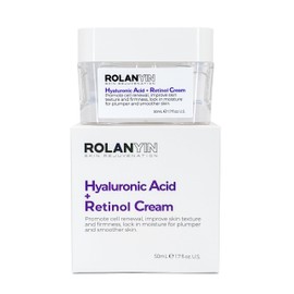 ROLANYIN Hyaluronic Acid + Retinol Cream Anti Aging and Deep Hydration Nourishing Wrinkle Reduction and Smoothing Formula for Improved Skin Texture Skin Care