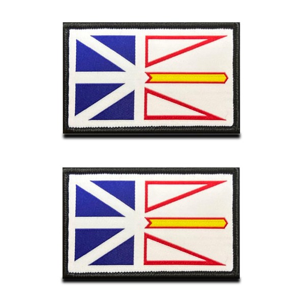 2 Pcs Canadian Newfoundland & Labrador Flag Patch Hook and