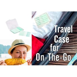 ALAZCO 160pcs Premium Soft Bristle EaseBetween Gentle Picks Flexible Rubber Bristles Safe On Braces Bridges Crowns Implants - Includes Convenient Travel Case