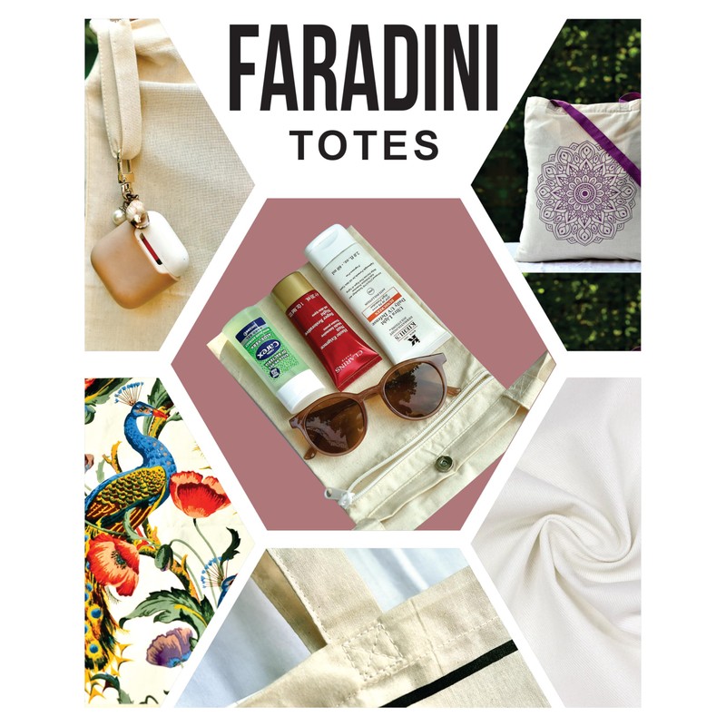 Bolsa de lona de algodón con bolsillo interior y broches