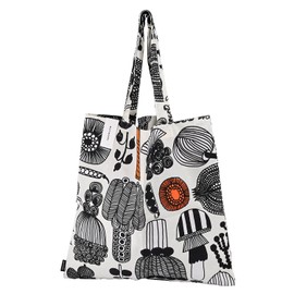 [marimekko] marimekko Tote Bag Puutarhuri Palhaart Fabric Women Black Orange 74339 074339 193 Nordic Nordic Goods Nordic Design [Parallel Import]