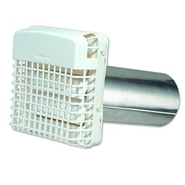 Dundas Jafine BPGH4WZW6 Prograde Professional Exhaust Dryer Vent Hood with Pest Guard, Polypropylene, 4 in. , White