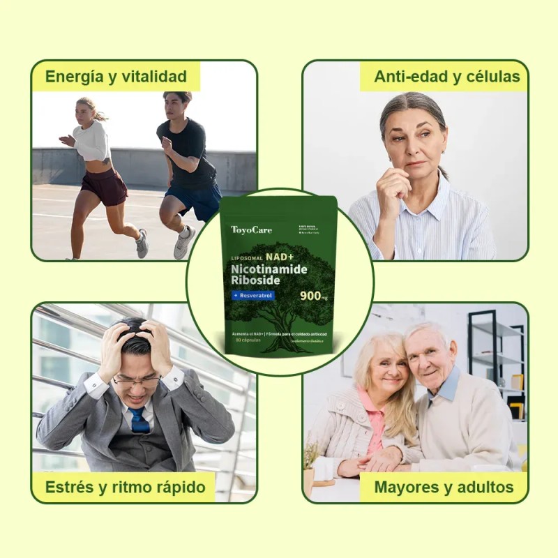 Toyocare Nad+ Nicotinamida Ribosida Antienvejecimiento 900mg