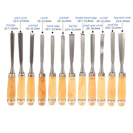 12PCS Wood Carving Chisel Set DIY Woodworking Sculpting Tools with Carry Bag