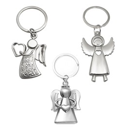 USTNIR Guardian Angel Key Ring, Lucky Charm Pendant with Clover Leaf for Exams or Car, Suitable as a Gift for Women, Girlfriend, Colleagues
