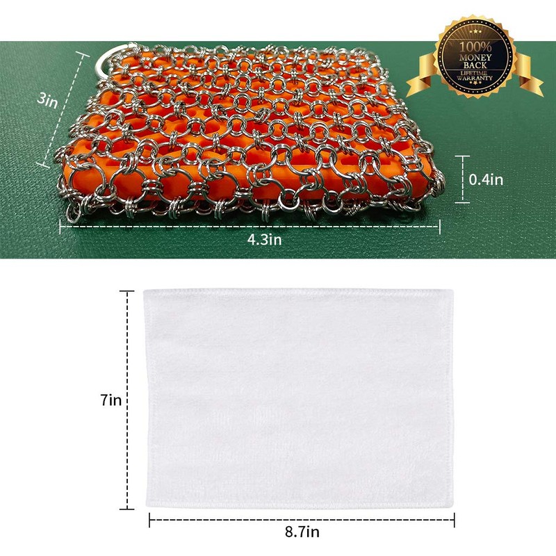 Most Flexible Cast Iron Scrubber, 316L Cast Iron Cleaner Chainmail