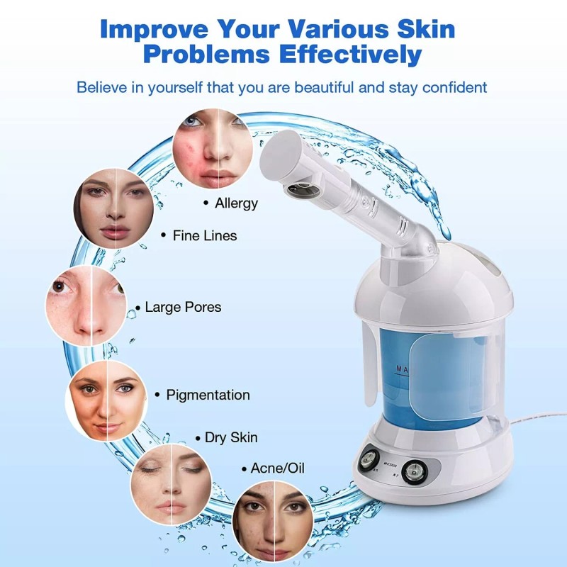 DENFANY Hair Steamer, 2 in 1 Hair and Face Steamer