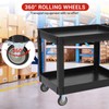 Plastic Service Cart 2 Shelf-550LBS Utility Service Carts with Wheels,