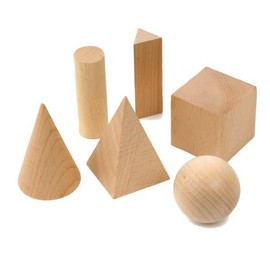 EAI Education Wooden GeoModel Geometric Solids: Basic Set - Set of 6
