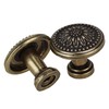 BQLZR 25 x 23mm Antique Flower Round Handle Kitchen Cabinet