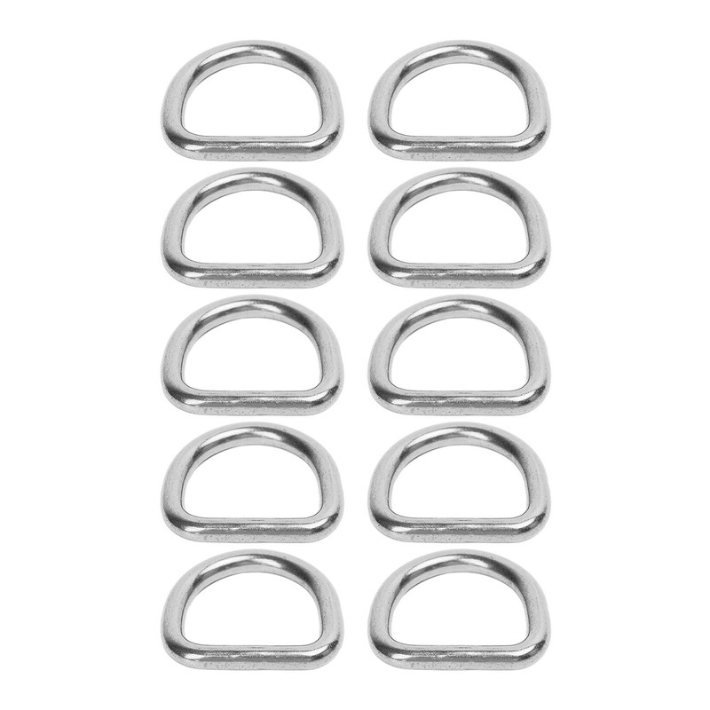 10 PCS 316 Stainless Steel D Ring Seamless Welded Hardware