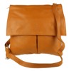 Girly Handbags Womens Double Pocket Italian Leather Messenger Bag -
