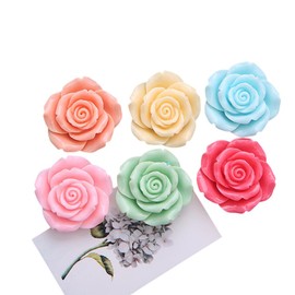 Floral Fridge Magnets, 3D Flower Fridge Stickers, Pack of 6, Decorative Magnets for Kitchen, Office, Organizing and Decorating (Multicolor-A)