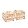 Felimoa Jewelry Box Crystal Trinket Box Cotton Swab Holder Set