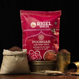 Rigel Spices | Poongar Red Rice (4Lbs) | Ladies special | GLUTEN FREE | AGED 12+ MONTHS | Ancient grain from India