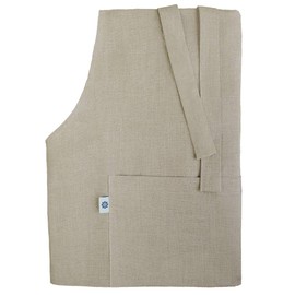 Linen & Cotton KAMI Kitchen Apron Cooking Apron for Women Men 100% Linen (70 x 100 cm), Natural/Beige - Bib Apron Baking Apron Bistro Apron for Kitchen Restaurant Cafe Bistro Bakery