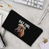 BARPERY Horse Makeup Bag,Horse Girl Gifts，Hay Girl Black Western Cosmetic