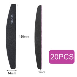 GeekerChip 20 Stück Nagelfeile,Professionelle Nagelfeile,Doppelseitig,100/180 Körnung,für Gelnägel und Naturnägel,Waschbar,Wiederverwendbare,für Nagelstudios Diy Nail Art Zuhause(Schwarz)