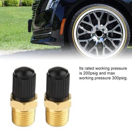 Air Compressor Tank Fill Valve, 2Pcs 1/8 inch Car NPT MPT Nickel Plated Brass Air Compressor Tank Fill Valves Adapter