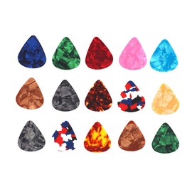 Guitar Picks, Pack of 50 Celluloid Plectrums for Acoustic Folk Guitar Music Instruments Accessories, Random Colour (0.46 mm)